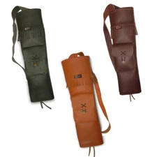 LONGBOW/HORSE BOW/RECURVE/COMPOUND BOW LEATHER SHOULDER BAG BACK ARROW QUIVER