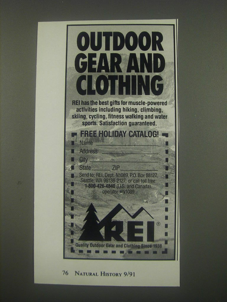 1991 REI Outdoor Gear and Clothing Ad