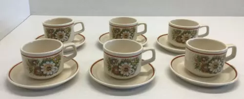 Lenox Temper-Ware Magic Garden- 6 Cups and Saucers