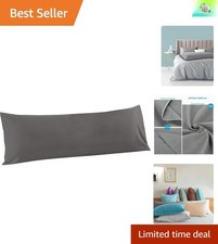 Stain Resistant 20x54 Microfiber Body Pillow Case - Soft Easy Care, Dark Grey