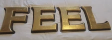 Reclaimed Vintage 13” Gold Sign Letters FEEL  Name Salvaged Pub Shop Wedding