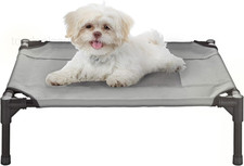 Elevated Dog Bed - 24.5x18.5-Inch Portable Pet with Small, Gray