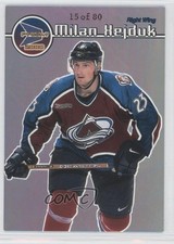 1999-00 Pacific Prism Holographic Blue 15/80 Milan Hejduk #39 1y7