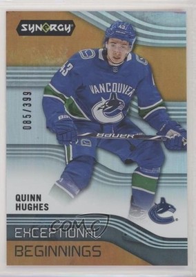 2019-20 Synergy Exceptional Beginnings Orange 85/399 Quinn Hughes Rookie RC 1jp0