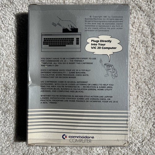 Vic-1907 Jupiter Lander Commodore VIC-20 1981 Box Cartridge Manual - COMPLETE! - Picture 3 of 19