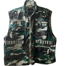 Camo Military Tactical Hunting Ranger Vest With Hood Rothco Pockets XL