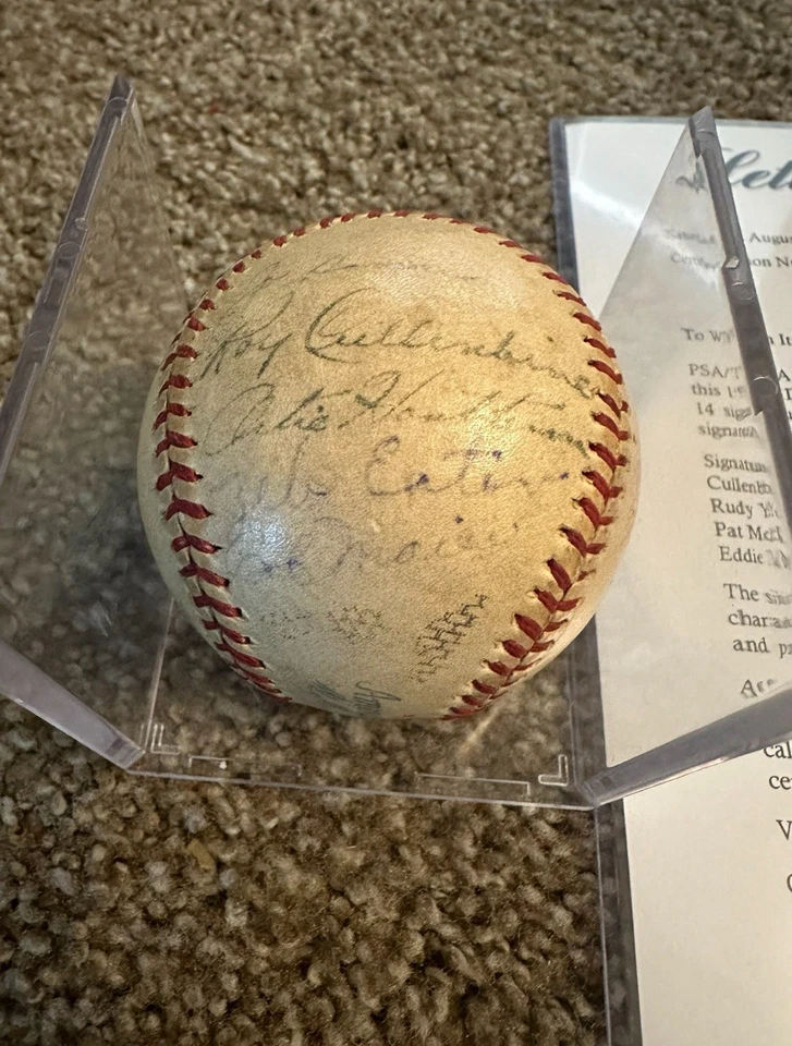 1945 Detroit Tigers World Series Champs Team Signed Baseball PSA DNA COA - Image 4 of 4