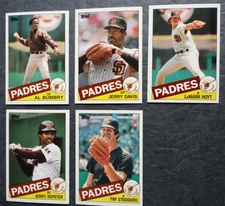 1985 Topps Traded San Diego Padres Team Set of 5 Baseball Cards
