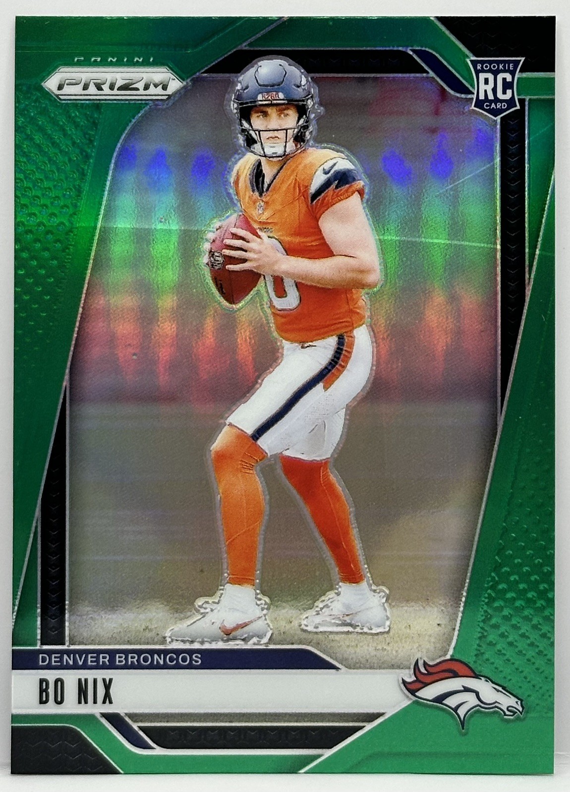2024 Panini Prizm - Rookies Bo Nix #309 Green Prizm (RC) Broncos