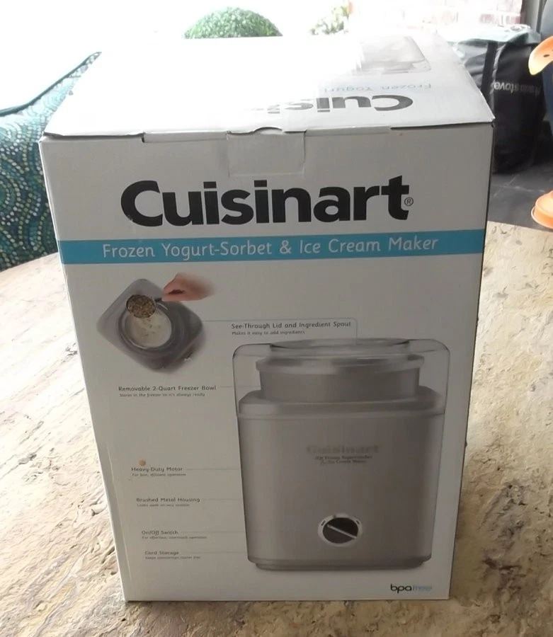 Cuisinart 2QT Frozen Dessert Maker Chrome Pure Yogurt-Sorbet Ice Cream New Boxed
Opens in a new wind