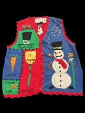 Vintage 1995 Eagle's Eye Collectibles-Women Sz XL-Knit Sweater Vest/Cardigan-172