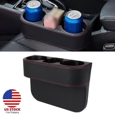 PU Leather Car Seat Seam Cup Holder Drink Bottle Storage Organizer Box Universal