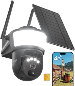 4G LTE Camaras De Seguridad Panneau solaire 360 SIN WIFI Para Casa Extérieur Con SIM
