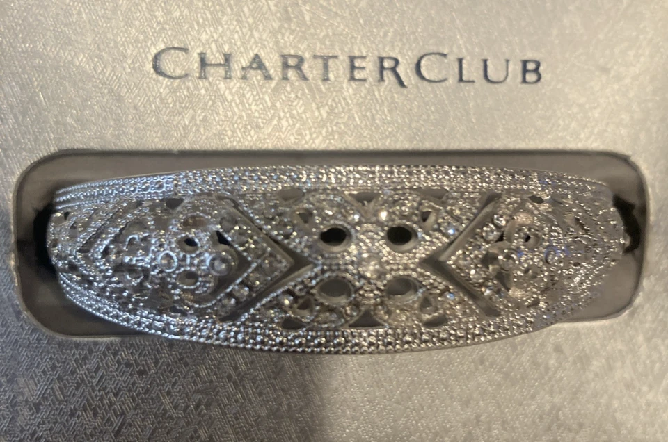 Chater Club Brazalete Bisagras Pulsera Cristal Tono Plata Mezcla Metal Foto 3 de 4