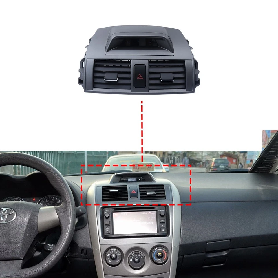 For Toyota Corolla 2009-2013 Center Dash A/C Outlet Air Vent Panel with Clock - Image 2 of 4