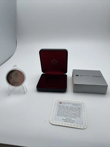 1986 CANADIAN TRANSCONTINENTAL RAILROAD/VANCOUVER CENTENNIAL SILVER DOLLAR COIN