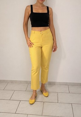 Damen gelbe Sommerhose Stoffhose Hose von Apriori Größe 36 S