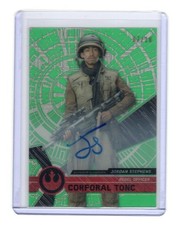 Star Wars High Tek 2017 GREEN Diffractor Auto #77 Jordan Stephens as Tonc #07/10