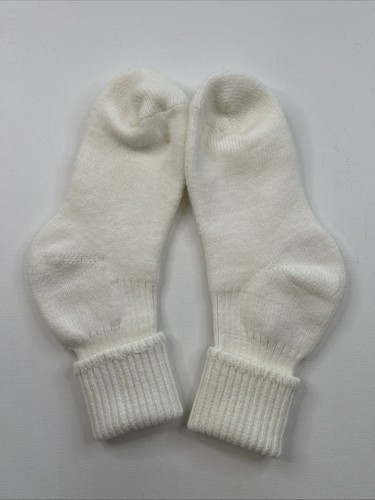 VTG Quarter Socks Ankle White 80s 90s Acrylic Blend Size 9-11 USA Made Roll Top - Picture 6 of 7