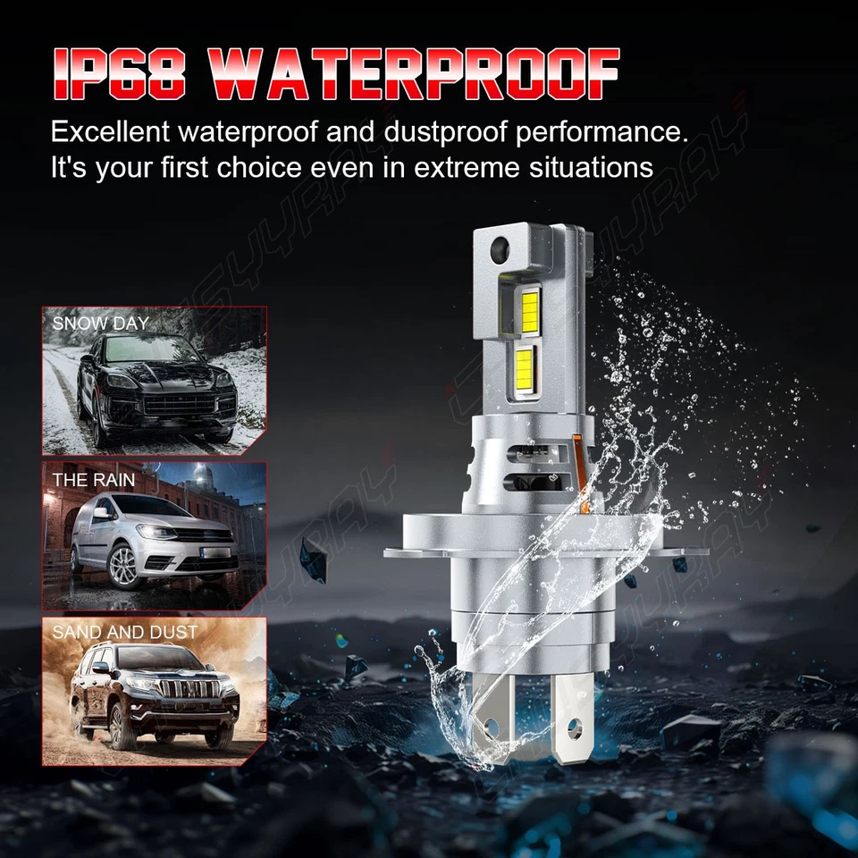 Para Yamaha FJ1200 1986-1992 - H4 LED faros bombillas de haz alto/bajo súper brillantes Foto 3 de 4