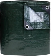 Tarp Supply Heavy Duty Green/Silver Poly Tarp With Grommets
