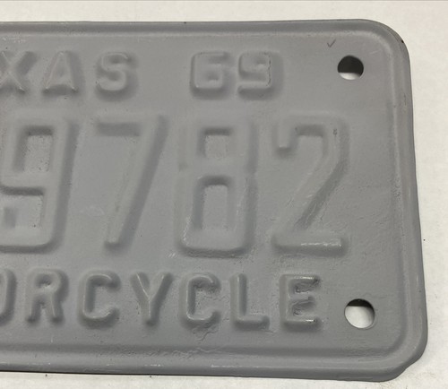 VINTAGE 1969 TEXAS MOTORRAD NUMMERNSCHILD - Bild 3 von 5