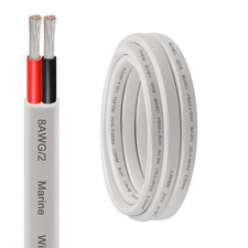 8 AWG Marine Wire 6FT, 2-Conductor Red  Black Duplex Marine Grade Boat Cable,