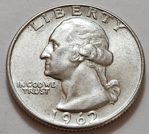AU / BU 1962 D Washington Quarter 25c 90% Silver (X4)