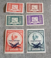 MONACO-1946-POSTE AERIENNE-AIRPLANES-SET&SET OVERPRINT  MNH