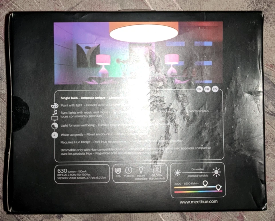 Philips Hue White and Color Ambiance Br30 Bluetooth Smart LED Bulb (NEW) - Image 4 of 4