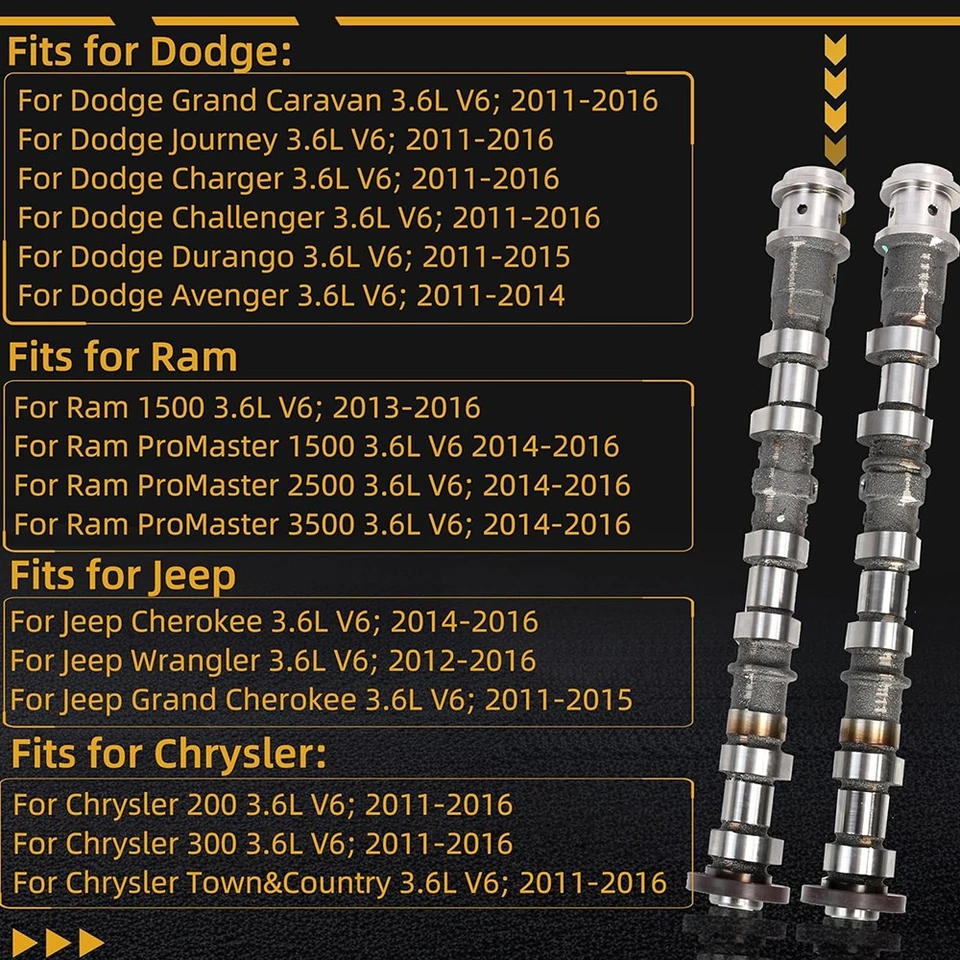 Engine Camshafts Rockers Arm Lifters Kit 3.6L V6 for Dodge Jeep Ram Chrysler 300 - Изображение 4 из 4