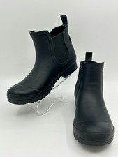 SPERRY Size 6.5M Black Women Walker Chelsea Rain Boot Waterproof Rainboots