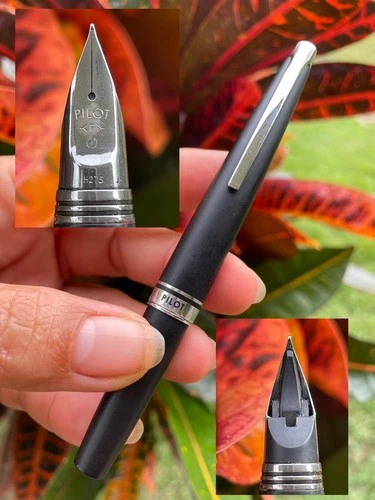 Vintage 1977 Pilot Myu H275 Matt Black F Nib Classic Fountain Pen USED IN GOOD