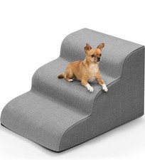 Foam Pet Stairs for Bed, Couch or Window PREFIXED COVER - Wide Dog Steps for Bed