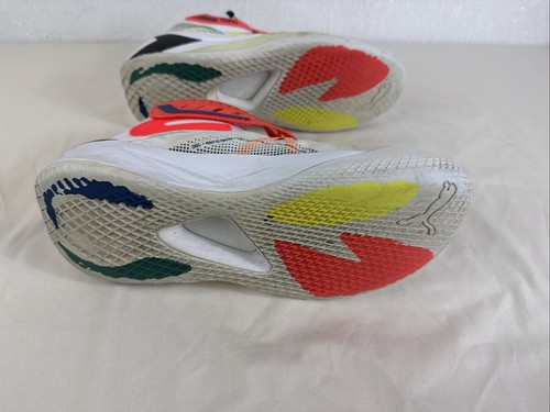 PUMA DISC System Rebirth M Sz 10.5 Basketball Sneakers White Yellow Black Red - Picture 11 of 17