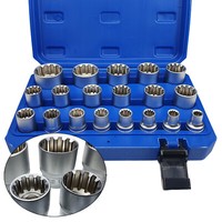 "Craft-Equip 19Tlg. SteckschlüSsel Satz 1/2\" 8-32 Vielzahn NüßE Torx NüSse Kfz"