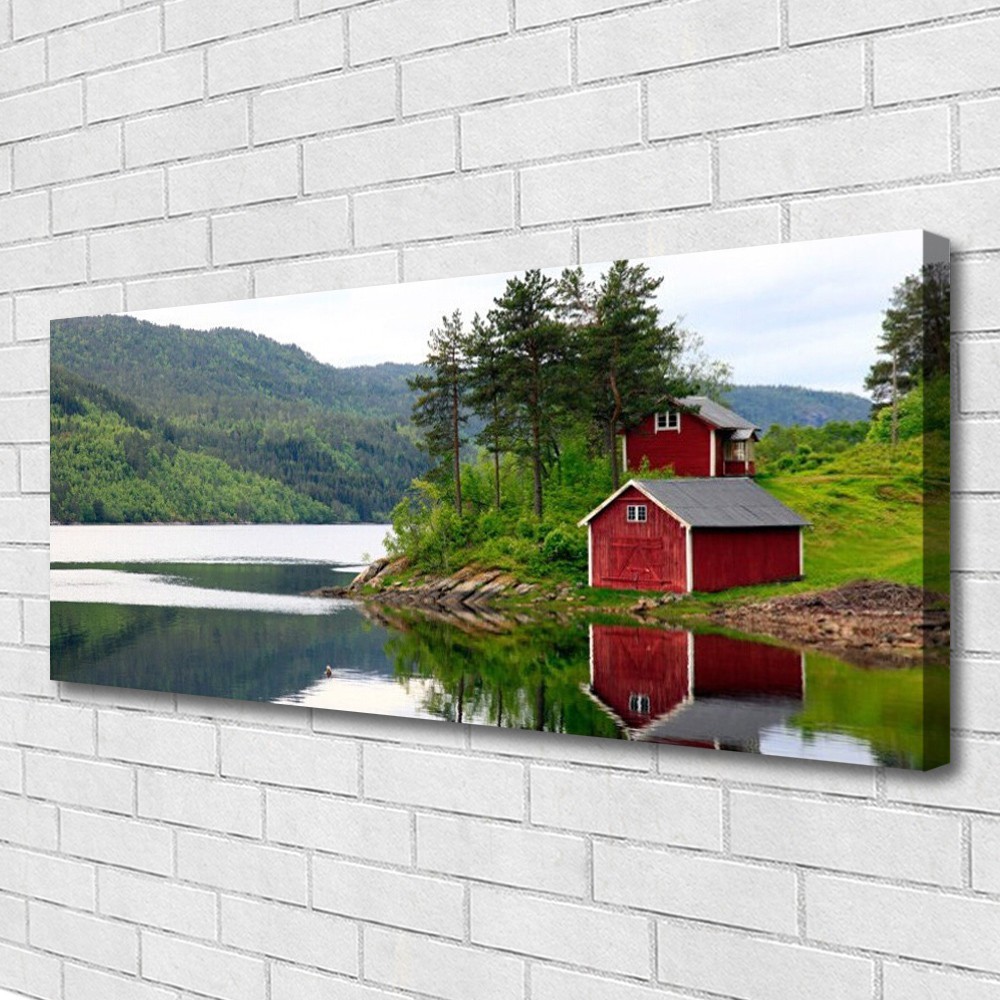 Tableau paysage de montagne 125x50 cm impression sur toile grand format