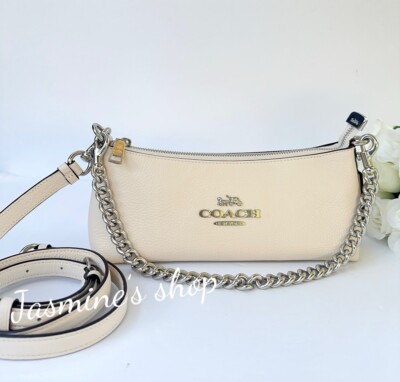 Coach Charlotte Chain Shoulder Bag Croc Embossed Black CL656 for