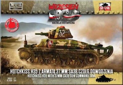 1:72 First To Fight 104 Hotchkiss H35 with 37mm SA38 Gun Command Tank NEU OVP