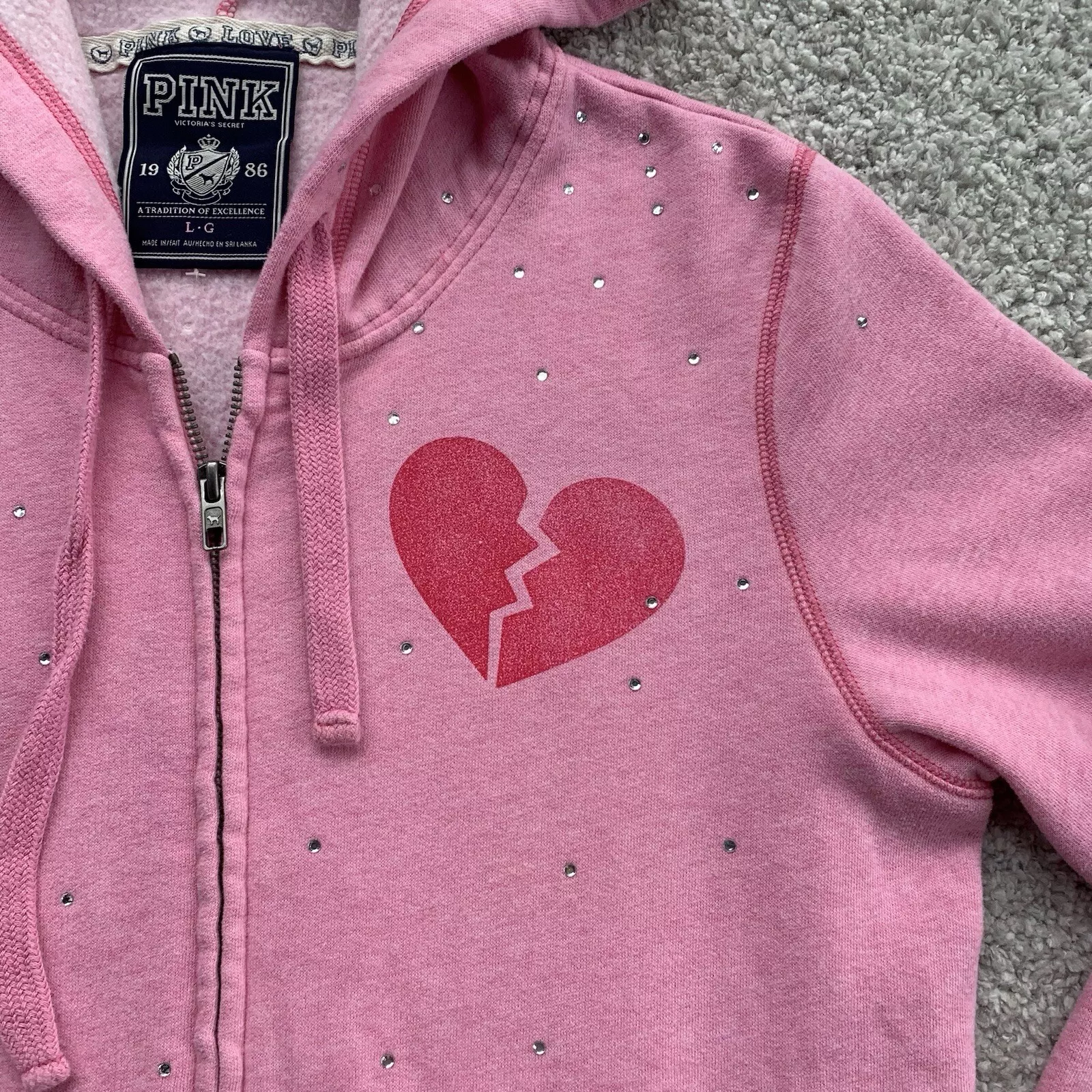 victoria-secret-vs full zip y2k bling rhinestone jacket