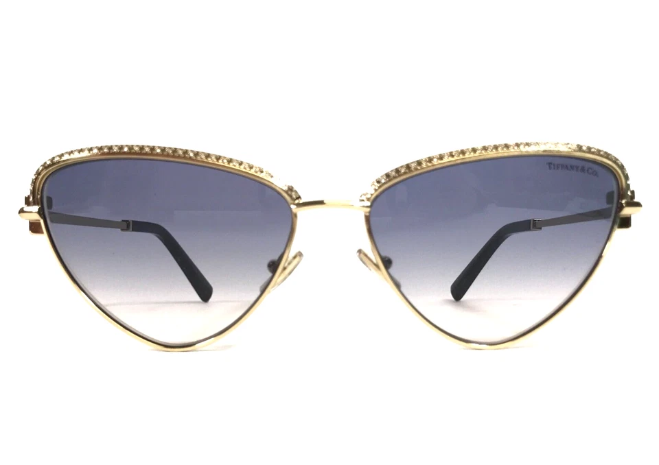 Tiffany & Co. Gafas de sol TF3107-K-B 6221/16 enchapado en oro pálido monturas de gemas de cristal Foto 2 de 4