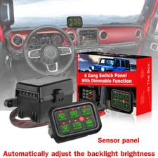For Jeep Gladiator LED Work Light Bar 6 Gang Switch Panel Circuit Control Box