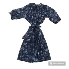 VTG Barrington Men's Green Paisley Polyester Robe - Pockets - One Size Fits All