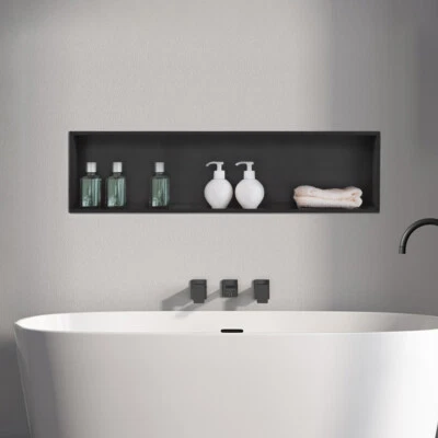 BEST-FURNITUREUK Shower Niche Waterproof for Shampoo Tileable Alcove Recessed Shelves Organiser