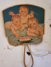 Vintage Dixie Made Ice Cream Handheld Fan. Nice Old PIECE. Free Shipping