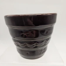 Vintage 1950s Marcrest USA Brown Glazed Stoneware Pottery Cup Mid Century Modern