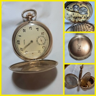 Sprungdeckel Taschenuhr ''UNITAS''  um 1930, Werk läuft, Walz-Gold-Double, Metall