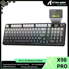 ATTACK SHARK X98 Pro Wireless Mechanical Keyboard, Tri-Mode BT5.0/2.4G/USB-C