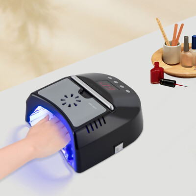 72W Cordless Wireless Rechargeable LED/UV Nail Lamp Gel Polish Light+Cooling Fan