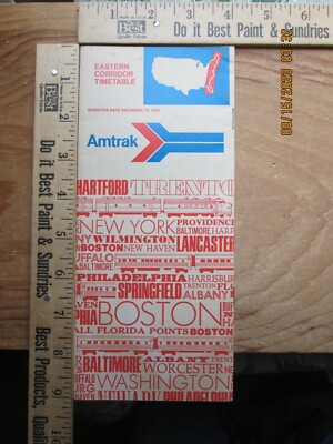 Amtrak Ostkorridor Fahrplan Dez 15 1972